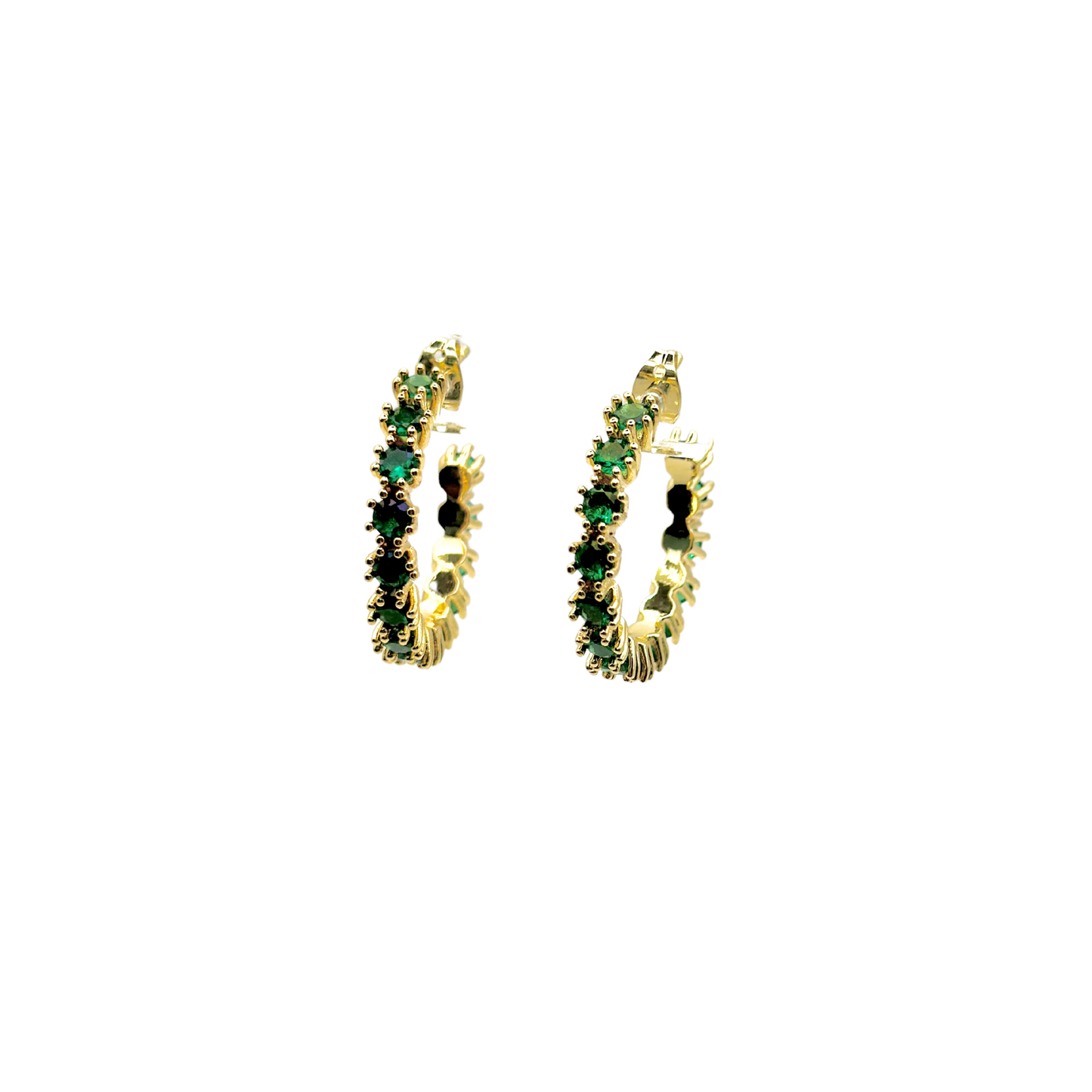 KYKLOS EMERALD HOOPS