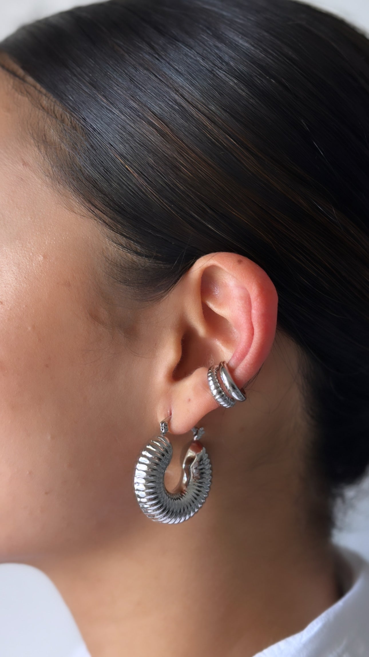 CARACOL SILVER HOOPS