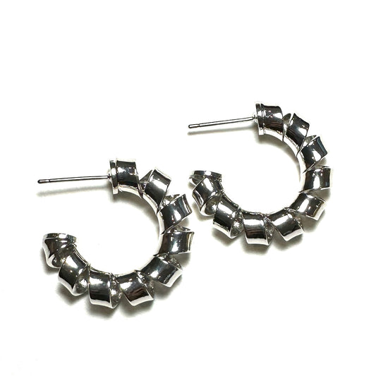 SILVER GIMPED HOOPS