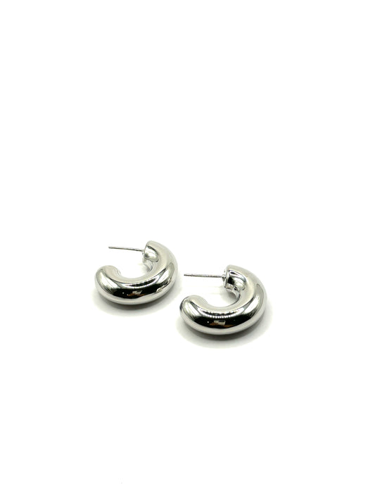 TEMIS MEDIUM SILVER HOOPS