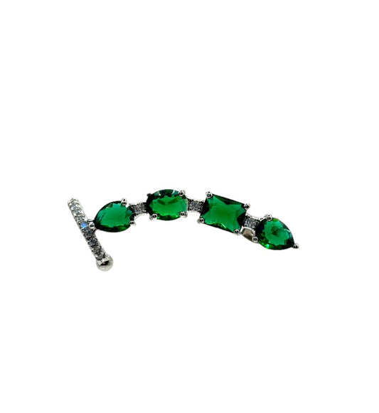 EMERALD SILVER EARCUFF