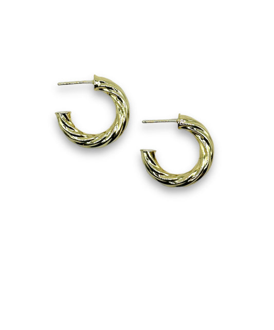 STUD GOLD HOOPS